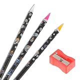 3 Pcs Rhinestone Picker Tool, Self-Adhesive Wax Pencil Diamond Art Tools, Diamond Art Pen, Rhinestone Applicator, Gem Picker Tool, Jewel Dotting Tools for Nail Art DIY with Pencil Sharpener