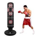 160cm Punch Bag，Inflatable Punching Bags Boxing Bag Free Standing Target Kick MMA Karate Tumbler Column Sandbags for Adult BOY Girl Kids Reflex Training Fitness Exersise
