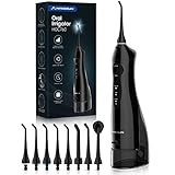 Hangsun Water Flosser for Teeth Cordless Oral Irrigator Dental Water Jet Electric Tooth Flosser with 8 Jet Tips 300ML Water Tank USB Rechargeable for Tavel and Home Use (Black)