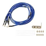 WANGCL Auto Grounding Kit, 5-Point Universal Auto Car Earth Cable System Ground Grounding Wire Kit-Blue