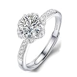 Moissanite Rings for Women, Moissanite Engagement Rings, Adjustable Rings for Women, for Anniversary Valentine's Day(1ct)