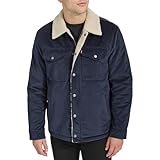 Levi's Men's Sherpa Lined Trucker Jacket (Regular & Big & Tall Sizes), Navy Wide Wale Corduroy, L
