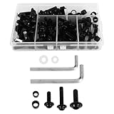 Lonrtesw 158PCS Universal Motorcycle Fairing Screws Nuts Kit Moto Body Work Bolts Screw for YZF R1 R6 R3 2004-2008(Black)