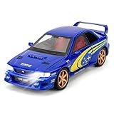 BGHSCA 1:32 Subaru Impreza Diecast Models Race Cars, Zinc Alloy Pull Back Toy Car Vehicles with Lights and Sounds for Decoration Adult Boys Girls (Blue)