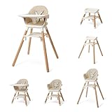 Clair de Lune 6 in 1 Adjustable High Chair 4 Months - 6 Years (Beige and Natural)