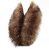 haozaikeji Women's Faux Fur Collar Fluffy Fake Fur Scarf Wrap Winter Neck Warm Fur Trim for Coat Jacket Parka Hood Replacement 90cm