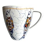 Portugal Azulejo Big Coffee Mug - Portugese Pottery Ceramic Mugs - Beautiful Tourist Gift from Portugal (480 ml) (Sardines)
