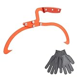 Bekasa 20" Log Skidding Tong, Logging Tongs Log Lifting Grapple Hook 2 Claw Skidding Tongs with Non-Slip Grip Heavy Duty Steel Lumber skidding Tong Up to 330lbs, Handling,Dragging Carrying Tool
