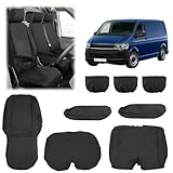 Seat Covers Compatible with Transporter T5 T6 2003-2022 (3-Seater), 8-Piece Seat Protector Cover Set,Van Seat Covers for Front Driver and Double Passenger Seat,Waterproof,Dustproof & Scratch-Resistant