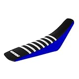 Enjoy MFG 2000 - 2007 Yamaha TTR 125 L - LE Blue Sides / Black Top / White Ribs Seat Cover