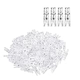 35MM Clear Mini Pegs, Tiny Little Photo Clips, Hanging Photos Clothespins, Small Plastics Mini Clear Pegs for Hanging Photos Card Paper Arts Crafts Picture Weddings Parties Decoration (40 Pcs)