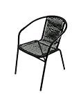 BE Furniture Black Rattan Garden Chair, Black Rattan Bistro Chair, Garden Patio Chairs, Cafe Chairs