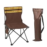 Crystals Brown Heavy-Duty Portable Camping Chair, Lightweight & Compact, Side Pocket & Cup Holder, 100kg Capacity, Foldable for Camping, Hiking & Fishing