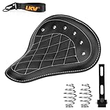 LKV Motorcycle Solo Driver Seat with Seatbase Mounting Hardware Kit Custom Chopper Bobber Seats Universal Fit for Harley Davidson Sportster XL 1200 883 48