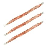 QWORK® 11.4" Universal Automotive Heavy Duty Engine Earth Strap Ground Cable, Copper (T-2), strong and durable, Terminal Lugs 10-8, 3 PCS