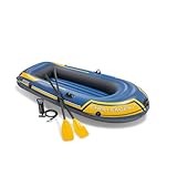 Intex Challenger Inflatable Boat Set with Oars + Inflator, 2-Person, yellow - blue, 236 cm x 114 cm x 41 cm