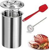 Ham Maker, Stainless Steel Round Shape Meat Press Maker Machine for Making Healthy Homemade Deli Meat Seafood Meat Poultry Patty Gourmet with Thermometer