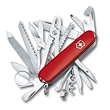 Victorinox Swiss Champ Swiss Army Knife, Medium, Multi Tool, 33 Functions, Blade, Scissors, Red