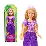 Mattel Disney Princess Rapunzel Doll, Tangled in Signature Clothing, Collectible Fashion, Poseable with Blonde Hair, Tiara Crown, Accessories, Toys for Ages 3 and Up, HLW03