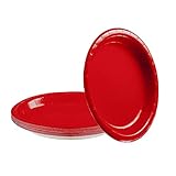 YAAVAAW 16Pcs Red Paper Plates Party Supplies,Kings Coronation Paper Plates,7'' Round Dessert Plates Dinner Luncheon Plates Disposable Plates Tableware Solid Color Party Plates Coronation Decorations