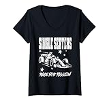 Womens SINGLE SEATERS RACE FOR PASSION motorsport race cars racing V-Neck T-Shirt