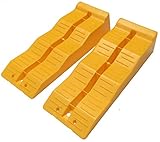 KATSU Caravan Leveling Ramps, 5 Ton Capacity 2 PCs Heavy Duty 3 Step Plastic Caravan Camping Motorhome Ramps for Vehicles Garage Workshop Car Service 161912