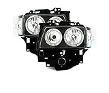 Set Headlights Compatible With VW T4 Bus Caravelle Multivan 1996-2003 VP106 Headlamps Driver And Passenger Side Complete Headlight Assembly Projector Front Lights Angel Eyes Halos Rings Black LHD