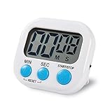 Multi-functional Digital Kitchen Timer - ABS material, loud alarm, large numbers, cooking timer, convenient storage, back with plastic magnetic heel stand (white)