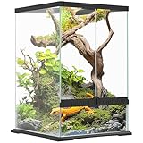 PawHut Glass Reptile Terrarium, 40L Vivarium for Lizards, Frogs, Snakes, Turtles, Tortoises, with Ventilation, 30 x 30 x 45cm