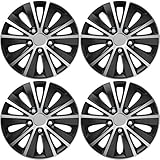 Versaco Car Wheel Trims RAPIDENCBS13 - Black/Silver 13 Inch 10-Spoke - Boxed Set of 4 Hubcaps - Includes Fittings/Instructions