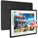 Elice Magnetic A4 Light Board for Diamond Painting, Ultra-Thin Tracing LED Light Box with Side Buttons, Super Bright Diamond Art Light Pad, Light Table for Drawing, Sketching, Weeding Vinyl - Black