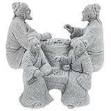 Housoutil Mini Fisherman Statue, 2PCS Chinese Playing Chess Statue, Old Man Playing Chess Ornament, Miniature Zen Garden, Japanese Garden Decor,Micro Landscape Bonsai Pot Aquarium Decorations