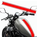 Stripe Sticker for Motorcycle Body Side, Fuel Tank Fairing Vinyl Sports Racing Stripe Decal Motorcycle DIY Tank Hood Pinstripe Stickers, Housing Fairing Decal Decoration for Autocycle, Red