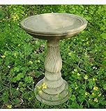 Twist Bird Bath Feeder Stone Statue | Vintage Outdoor Garden Ornament Decoration