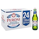 Peroni Nastro Azzurro Italian Lager, 24 x 330ml, 5% ABV, Brewed in Italy, Premium Lager (Packaging may vary)