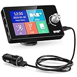 EZoneTronics DAB Car Radio Adapter with 2.8" Colorful Display DAB+ Radio Portable DAB Digital Radio Bluetooth Handsfree FM Transmitter Music Receiver Unlimited PresetsAUX IN/OUT U Disk/TF Card Play
