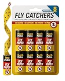 JKG® 8 PACK STICKY FLY TRAP CATCHER - Super Sticky Killer Strips Tape | Catches Moth, Flies, Mosquitos, Wasp, Flying Insects Killer | Extra Sticky Indoor House & Garden Outdoor (Non-Toxic Papers)