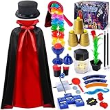 Heyzeibo Magic Kit, Magic Set with Instructions for Each Trick for Kids Ages 6 7 8 9 10 11 12, Magician Costume for Pretend Play, Boys & Girls