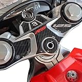 labelbike - 3D Sticker Motorbike Steering Plate Protection and Decoration in Resin Compatible with Aprilia RS 125 2021-2025 - Carbon Color