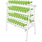Kalolary Hydroponic Grow Kit, Hydroponics Growing System 4 Layers 72 Plant Sites Food-Grade Pipes Hydroponic Planting Equipment with Water Pump, Pump Timer for Leafy Vegetables
