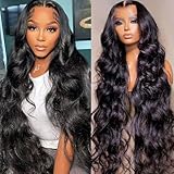Lemoda 200% 13x6 Full Lace Wigs Body Wave Lace Frontal Virgin Wigs Human Hair 28Inch Body Wave 13x6 HD Transparent Full Lace Front Wigs Brazilian Wave Wig 12A