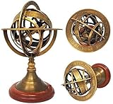 Vintage Sphere Globe Antique Brass Tabletop Armillary
