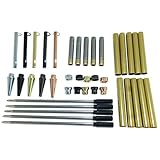 CS Crafts Woodturning Slimline Pen Kit Set of 5 Mixed Colours, with twist mechanism