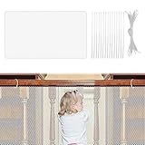 Child Safety Gate Net,300×79cm Safety Gates for Kids,Safety Netting,Stairs Protective Netting,Railing Stairs Netting,Mesh Protection Net,Stair Railing Safety Net for Kids Baby Toys Pets(White)