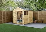 Forest Garden 4LIFE Apex Shed 6x8 - Double Door - 2 Window