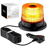 COLORLAM 40W Amber Flashing Beacon Light IP65 Waterproof & Magnetic 40 LED Emergency Warning Strobe with 10 Flash Modes Vehicle Beacon with E-Mark for Trucks Cars Emergency Vehicles 12V/24V