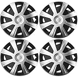 UKB4C 4x Silver/Black 16" Deep Dish Van Wheel Trims Hub Caps For VW Transporter T5