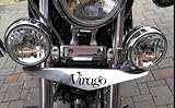 BIKEMASTERSUK BM UK | XV750-1100 Motorbike Light Bracket Bar Headlights Holder Driving Spot Fog Passing Turn Signal Ramp + pair of EU Homologation - Yamaha XV750 Virago 1100
