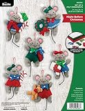 Bucilla Felt Applique Ornament Kit, Night Before Christmas, Set of 6