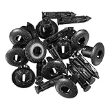 Motoforti Front Bumper Grille Radiator Air Deflector Support Clip, for Volvo S40 2000-2012, Plastic, No.3533394/9046707076C0, Black, 10 Pcs